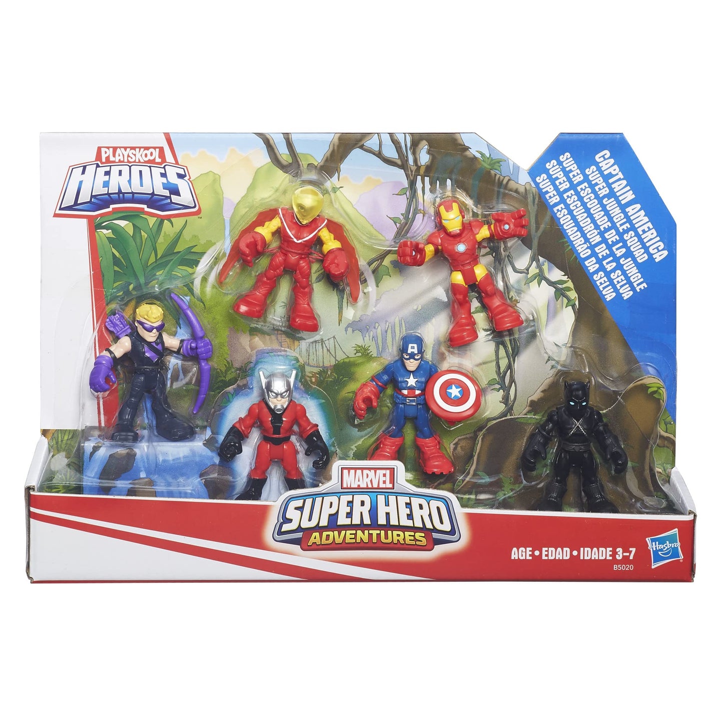 Playskool Heroes Captain America Action Figure - 6 Piece Assortment, Plastic, Black, Model B5020AS0