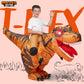 Spooktacular Creations Kids Inflatable Costumes, Riding A Light-Up Eyes T-Rex Inflatable Costume, Brown Rawr Blow Up Dinosaur Co