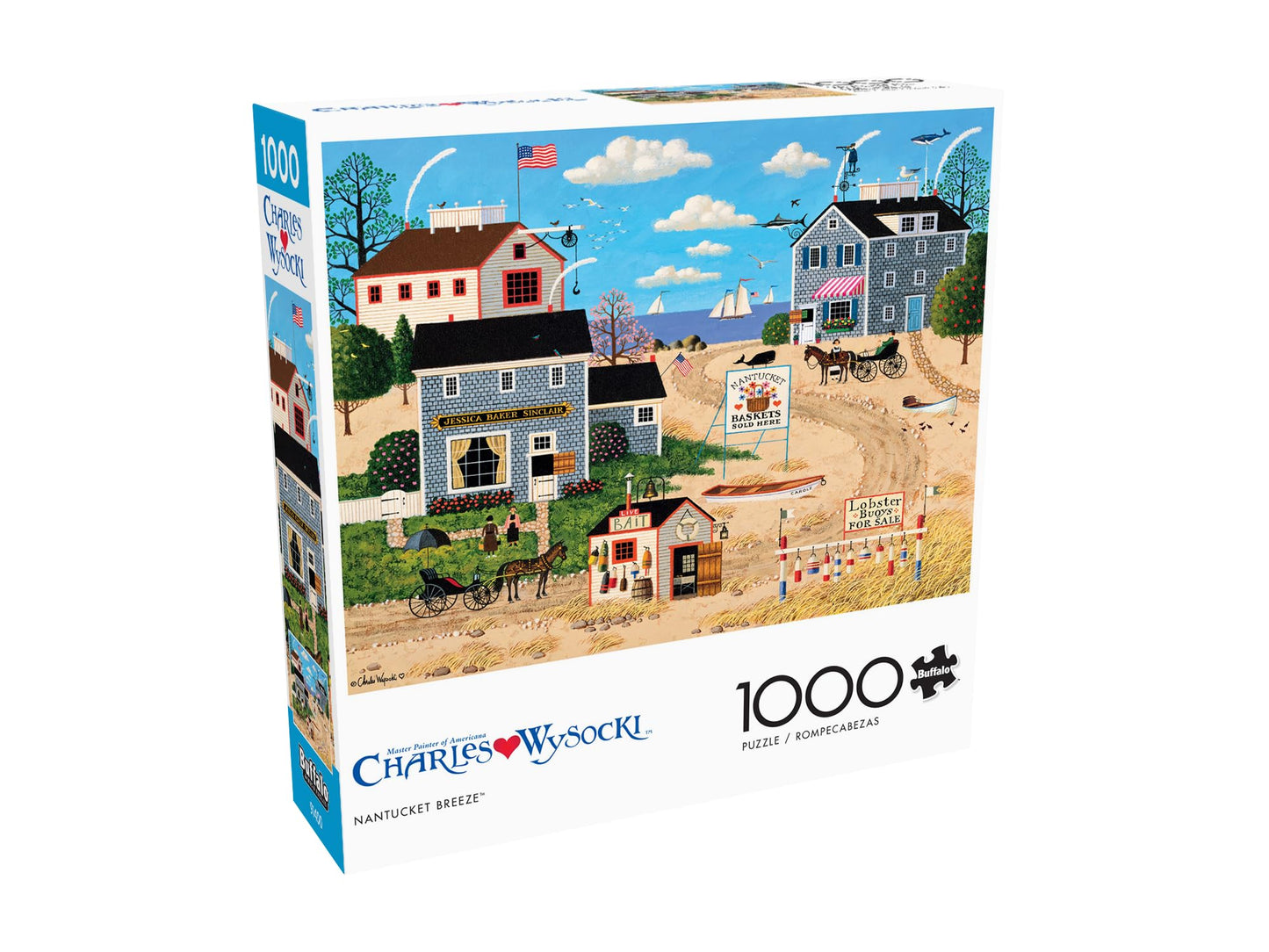 Buffalo Games 1000 Piece Jigsaw Puzzle - Charles Wysocki Nantucket Breeze - Large Multicolor - Perfect for Game Nights - Model 13321