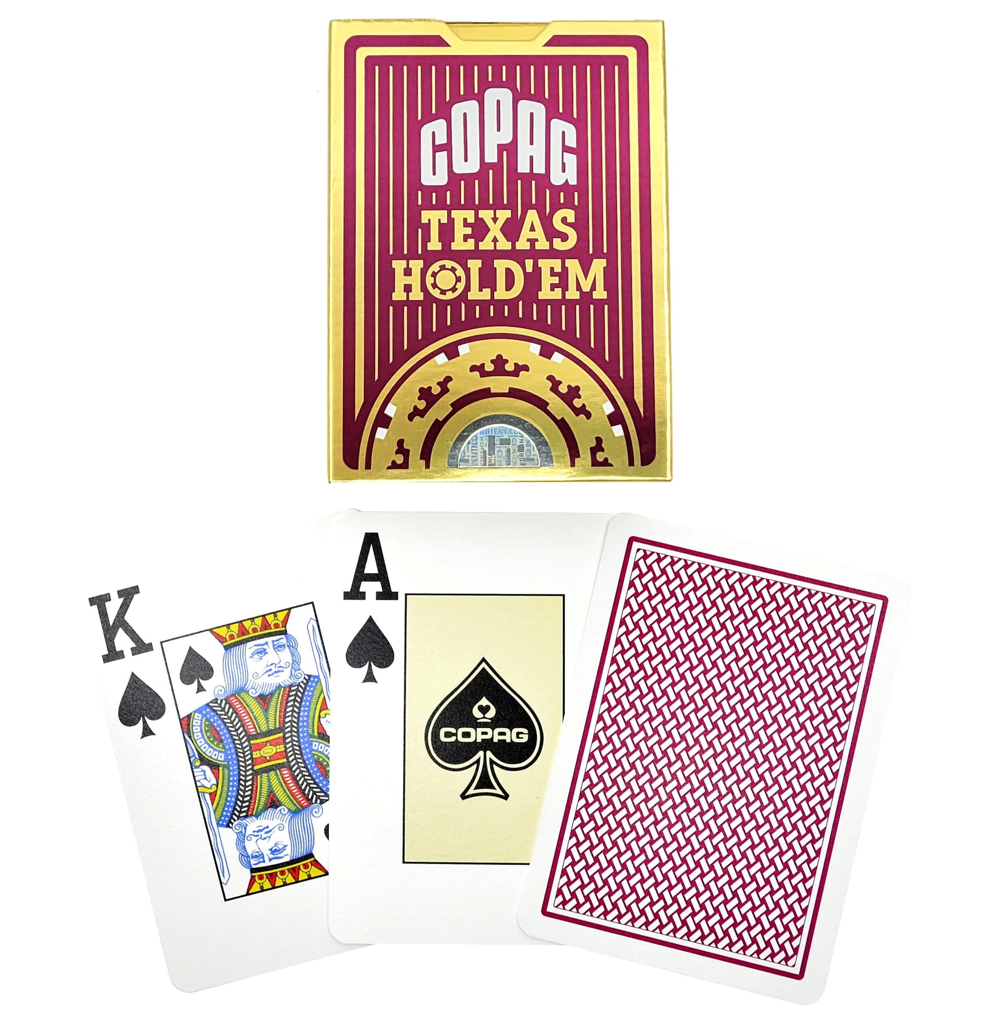 Copag Poker Size Jumbo Index Texas Hold'Em Playing Cards Single Deck (Red)