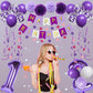 Naninuneno 12Th Birthday Decorations For Girls, Purple 12 Happy Birthday Balloons Supplies Including Purple Happy Birthday Banne