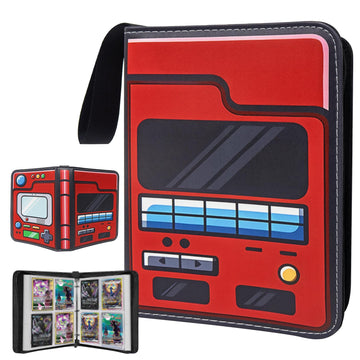 TCG Card Binder for Anime Trading Cards 4 Pocket with 50 Sleeves up to 400 Cards Waterproof Card Storage Bag with Sleeves for TCG Anime Game Cards