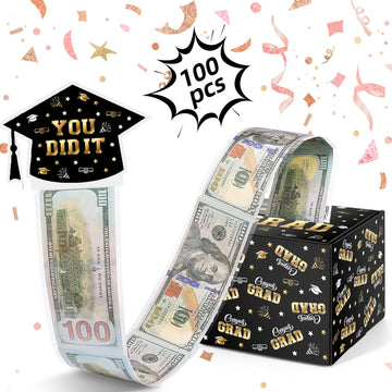 Wenmthg 2024 Graduation Money Box For Cash Gift Pull - Graduation Gift - 100 Pack Surprise Box Explosion Gift - Diy Grad Card Bo