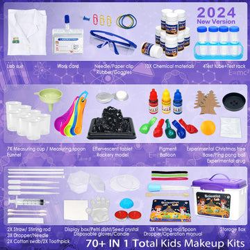 Educational Science Kit Kids Toys - 56 Science Lab Experiments, Science Kits For Kids Age 6-8-10-12, 70+ Pcs Diy Stem Projects With Lab Coat Scientist Costume, Educational Toys For Kids Girls Boys