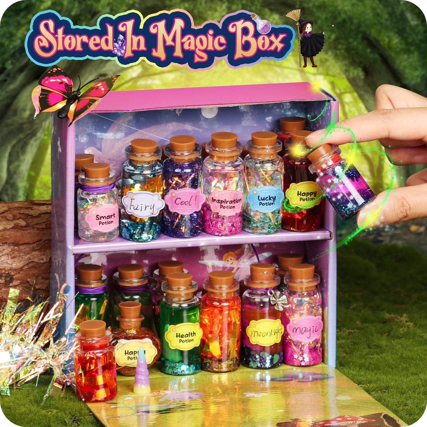 Alritz Fairy Polyjuice Potion Kits For Kids, 20 Bottles Magic Diy Mixies Potions, Father'S Day Decorations Creative Crafts Toys For Girls 6 7 8 9 10