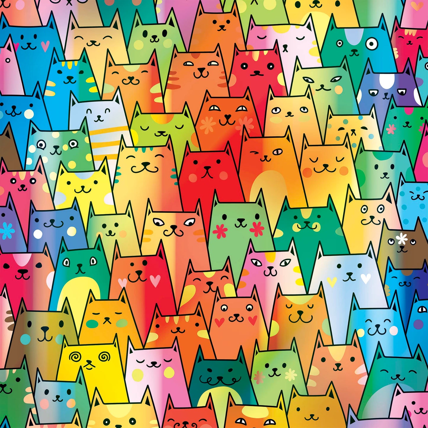 RoseArt 1000 Piece Jigsaw Puzzle - Cute Colorful Cats - Multi-colored - Model 4500ZZA - Perfect for Adults
