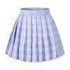 Women`S High Waisted Plaid Short A Line Skirts Costumes (M, Blue White)