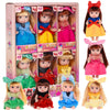 dollbie 6 Pack 4 Inch Mini Fashion Doll Collection - 6 Unique Stylable Hair Dolls with Rotatable Limbs & Cute Outfits | Collecti