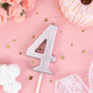 PHD CAKE 2.76 Inch Modern Rose Gold 4 Number Birthday Candles, Rose Gold Number Candles, Cake Number Candles, Party Celebration