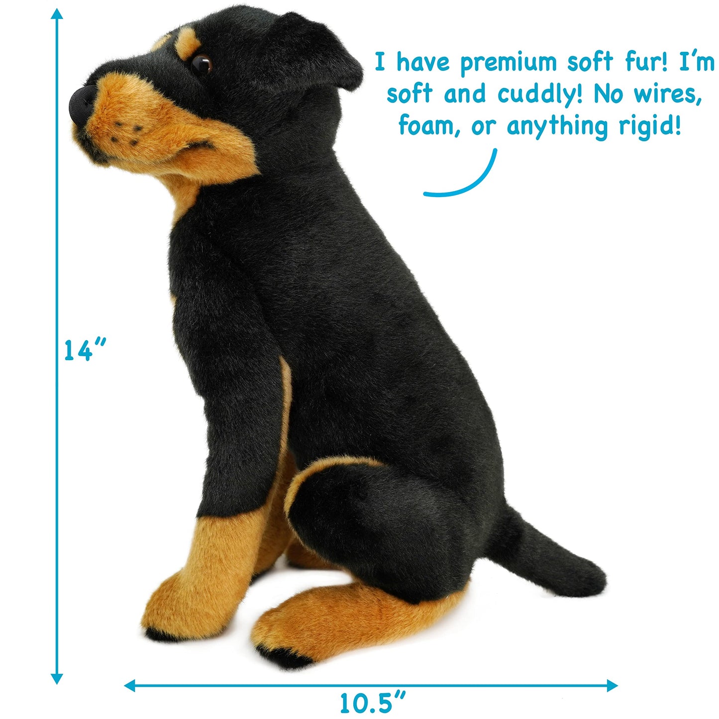 TigerHart Ronin The Rottweiler - 14 Inch Stuffed Animal Plush
