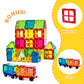 Cossy 120Pcs Magnet Tiles Magnetic 3D Building Blocks Set Educational Construction Toys For 3+ Year Kids With Stronger Magnets, Rivets-Fastened, Educational, Recreational, Conventional