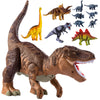 Remote Control Dinosaur T-rex Toys for Kids 3-5 Years, Rechargeable Electric Walking Robot Dinosaur with LED Lights & Sounds, Si