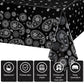 Western Party Tablecloth Paisley Table Cover Bandana Plastic Table Cloth Rectangle Floral Tablecloth For Western Cowboy Themed Party Decorations, 108 X 54 Inches (Black, 3 Pack)