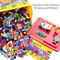 Building Bricks 1020 Pieces Set, 1000 Basic Building Blocks In 17 Fun Shapes Includes Wheels, Door, Window, Bulk Block With Storage Box, Handle And Base Plate, Compatible Block Construction Toys