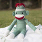 Plushland Adorable Sock Monkey, The Original Traditional Hand Knitted Stuffed Animal Toy Gift-For Kids, Babies, Teens, Girls And Boys Baby Doll Present Puppet 20 Inches (New Green)