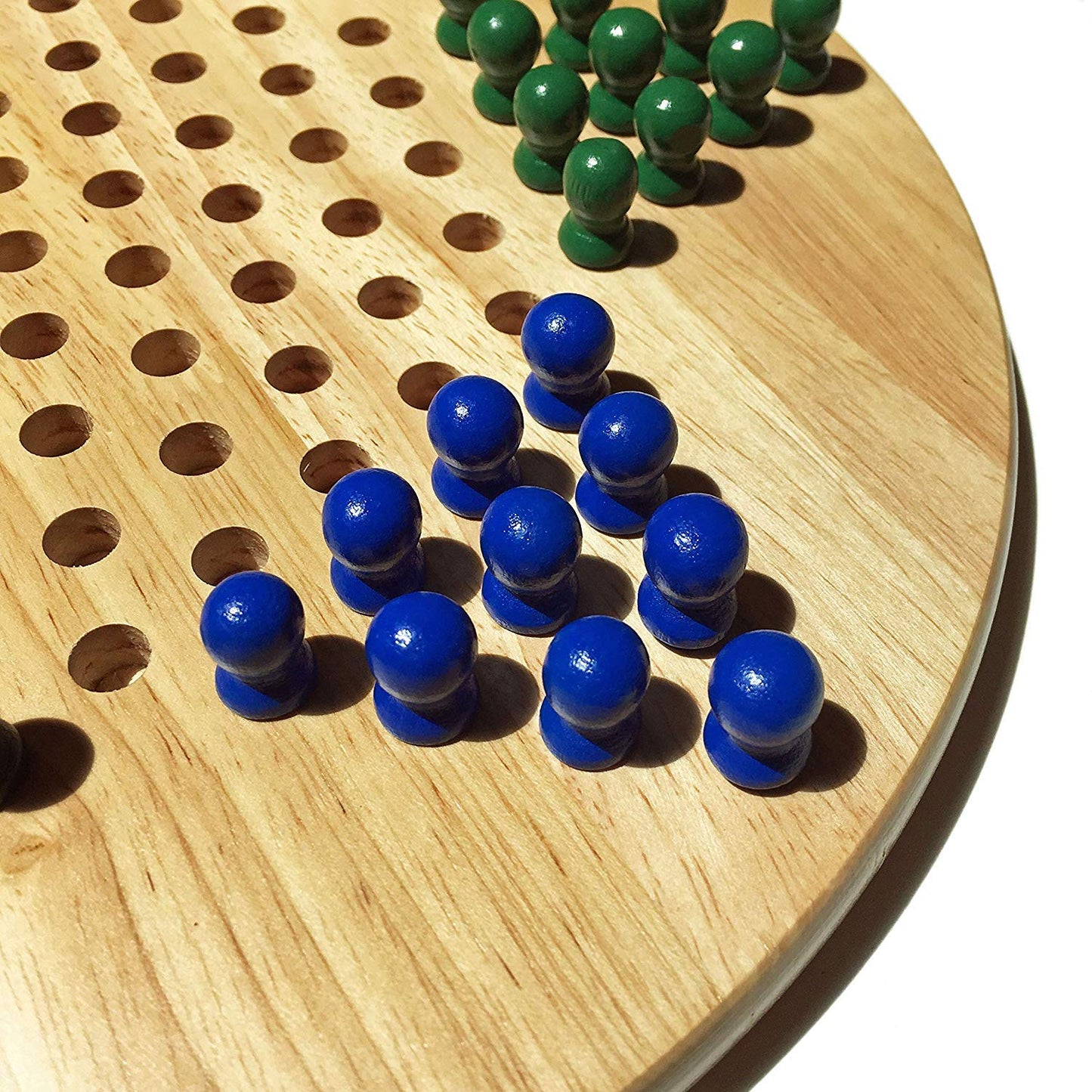 WE Games Solid Wood Chinese Checkers Board Game, 11.5 in for 6 Players, Multicolor, Model 493111