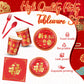 Domensi 180 Pcs Chinese New Year Party Supplies Plates Napkins Cups Serve 30 Happy New Year Party Disposable Paper Dinner Desser