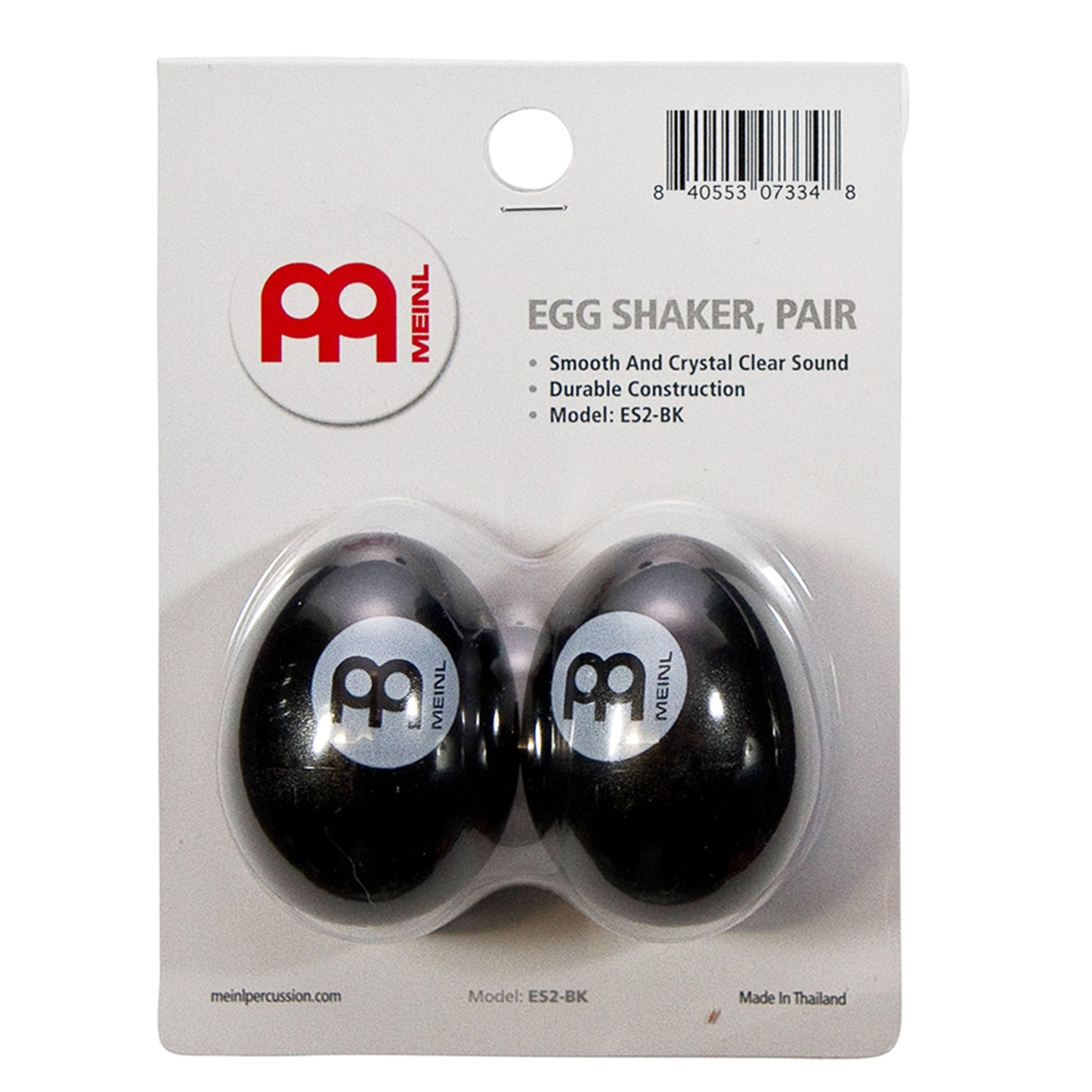 Meinl Percussion Es2-Bk Set Of Two Plastic Egg Shakers, Black
