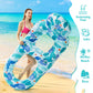 2 Pack Pool Floats mature-themed Heavy Duty-mature-themed Pool Float Lounger with Cup Holders  Backrest & Footrest Pool Lounge Float Pool Floaties Rafts for Beach Lake Party(Pink  Blue)