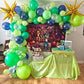 Blue And Green Balloons, 12 Inch Navy Blue Dark Green Balloons, Fruit Green Teal Blue White Latex Balloons With Blue Green Confetti Balloon For Birthday Football Video Game Jungle Dinosaur Theme Party