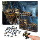 Puzzles for mature-themeds 1000 Pieces Lord of The Rings Puzzle Waterfall Town 1000 Piece Puzzle for mature-themeds Artwork Jigsaw Puzzle Family Game Puzzle