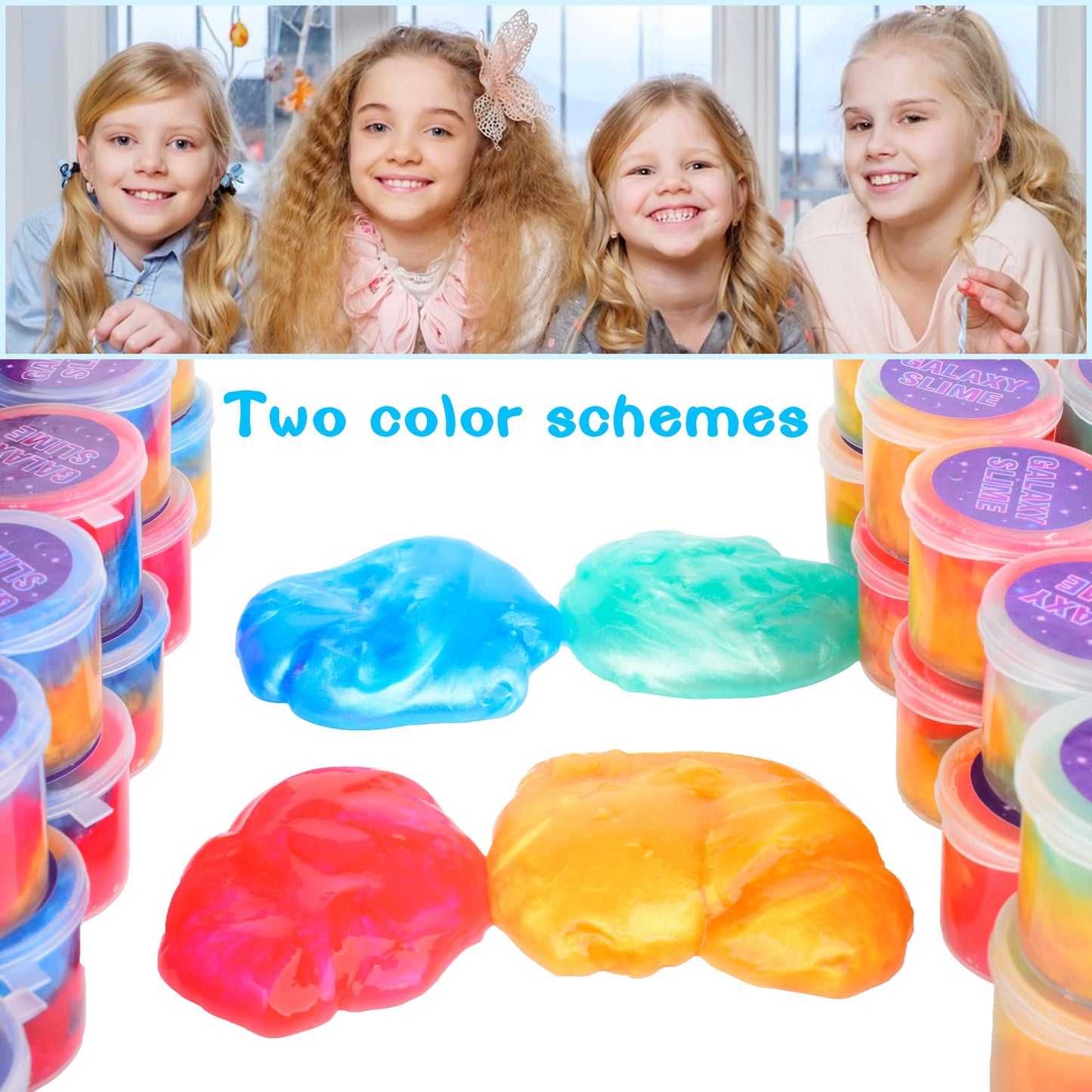 Slime Party Favors  45 Cup Galaxy Slime for Easter Basket Fillings  Non Sticky Mess-Free  enhanced Stress Relief Toy for Kids Girls Boys  Goody Bag Stuffers  Birthday Gifts and Classroom Rewards