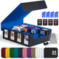 Kabinka Trading Card Storage Box With Commander Display, 4-Row Deck Case With Removable Lid; 2400+ Card Deck Box For Mtg Tcg Spo