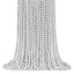 ZYFLSQ 100 Pcs 33'' 7mm Metallic Silver Beads Necklaces, Bulk Mardi Gras Beaded Necklaces, Party Beads Costume Necklaces