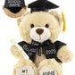 Personalized Graduation Teddy Bear Gift 2025 For Her, For Him, For College, High School, 12 Inch - Cute Custom Beige Bears With