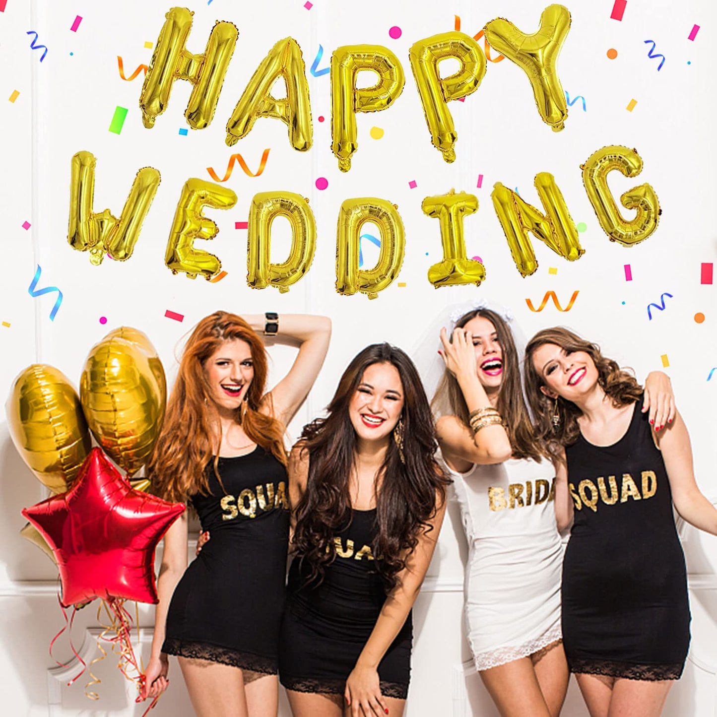 76Pcs Happy Birthday Balloon Banner, Gold Balloons Letters, Personalized 16'' Mylar Foil Birthday Decorations Includes 2 Sets A-