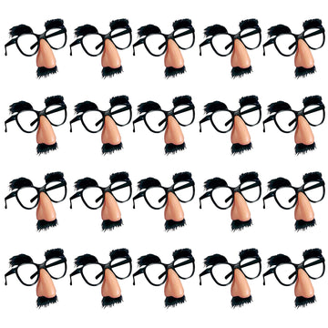 PPXMEEUDC 20 PCS Disguise Glasses with Funny Nose Funny Glasses with Eyebrows and Mustache Perfect Party Favors for Costume Hall