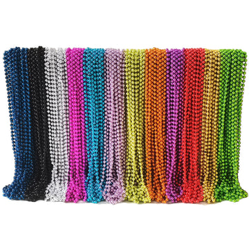 144 Pcs Mardi Gras Beads Necklaces, Mardi Gras Beads In 12 Colors, 31.5 Inch 7mm Mardi Gras Necklaces For Mardi Gras Decorations