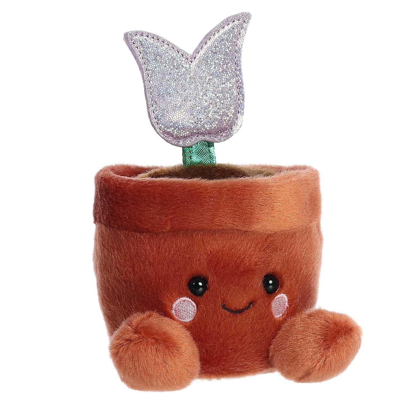 Aurora Adorable Palm Pals Holland Potted Tulip Stuffed Animal - Pocket-Sized Play - Collectable Fun - Brown 5 Inches