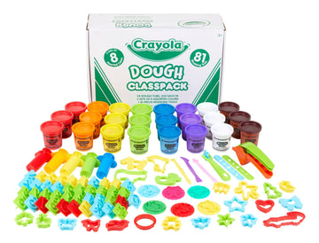 Crayola Assorted Dough Classpack With Tools, 8 Colors, Art Supplies, Over 100 Pieces, 24 Per Carton