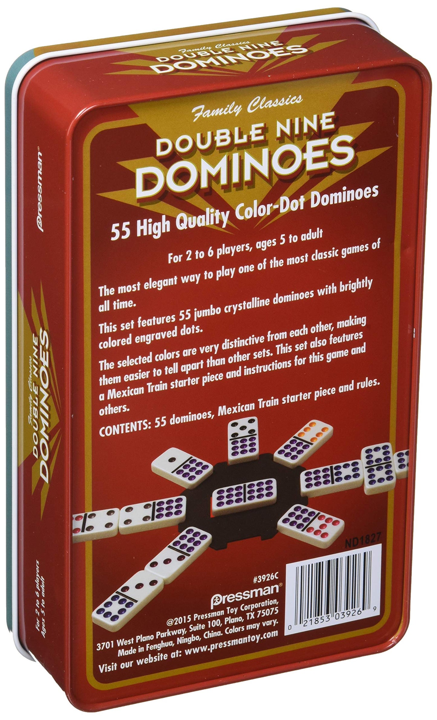 Pressman Dominoes Double 9 In Tin