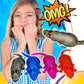 JA-RU Sticky Stretchy Rubber Rat Toys (4 Rats) Squishy Sticky Fidget Toys for Kids. Funny Halloween Pranks, Joke, & Gag Gift. An