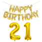 Shuntai 21St Birthday Decorations For Him Her 21 Balloon Number Gold Jumbo Numbers 12 Foil Mylar Balloons With Letters Happy Bir
