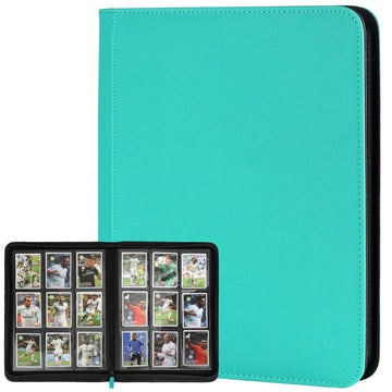 Trading Card Binder 9 Pocket  GERMUN PU Cover Card Binder for 360 Cards  enhanced Trading Card Holder Folders  Double Sided Pocket Card Album for MTG  TCG (LAKEBLUE)