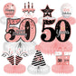 9 Pieces Rose Gold 50th Birthday decorations for Women Pink 50th birthday centerpieces for Table Decorations Cheers to 50 Years 