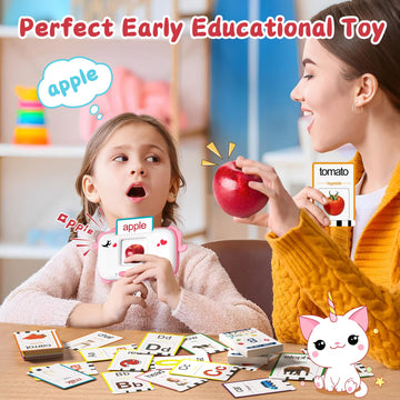 Hopeeye Talking Flash Cards For Toddlers 1-3 2-4, Learning Toys For 1-6 Year Old Boys And Girls, Autism Pocket Speech Therapy, E