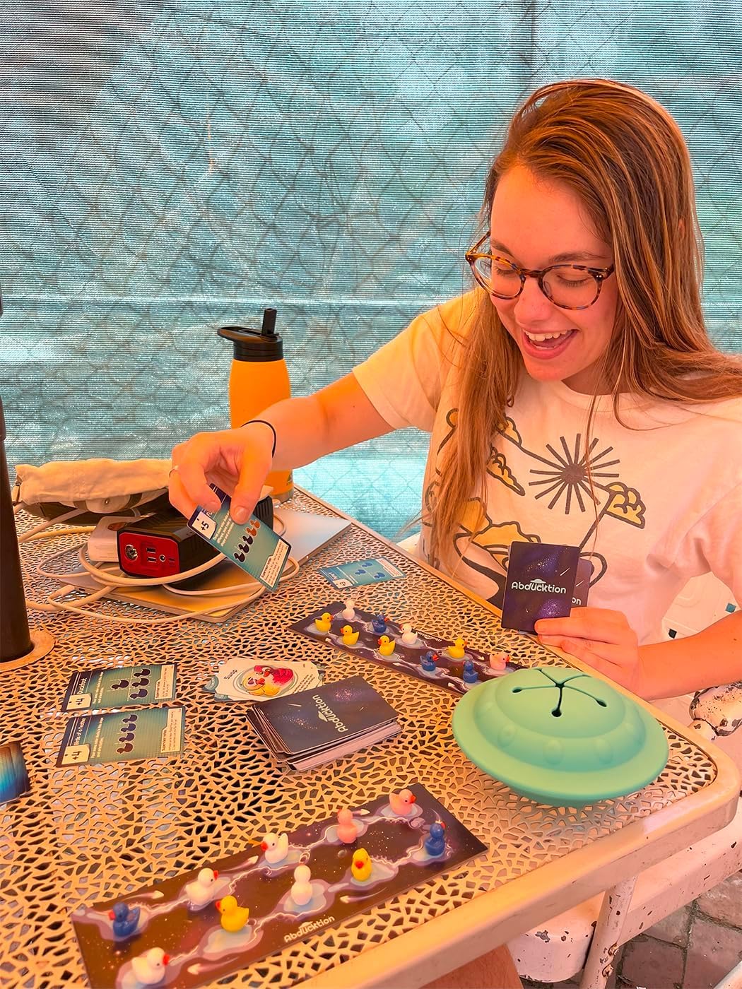 Abducktion - A Weirdly Strategic Duck Kidnapping Game, 15-Minutes Of Light Strategy Of Ducks, A Ufo, And Mind-Bending, Shape-Finding Logic!