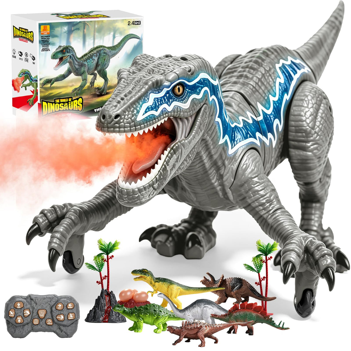 YESHIN RC Dinosaur Toy, Build a Lightning Velociraptor Dinosaur
