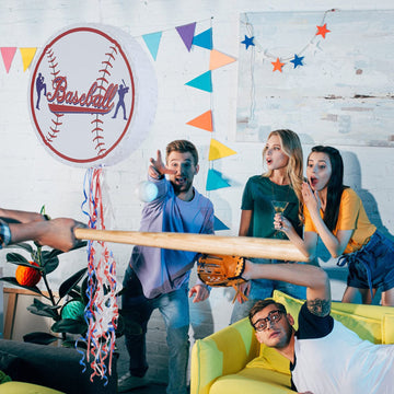 Baseball Piata for Birthday Party Softball Piata with Stick, Blindfold, Confetti for Adults Birthday Baby Shower Sports Party Su