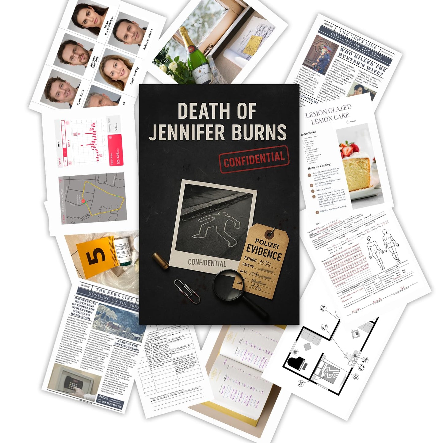 Murder Mystery Game - Case: Death Of Jennifer Burns | Cold Case File Detective Board Game For Adults & Teens | True Crime Murder