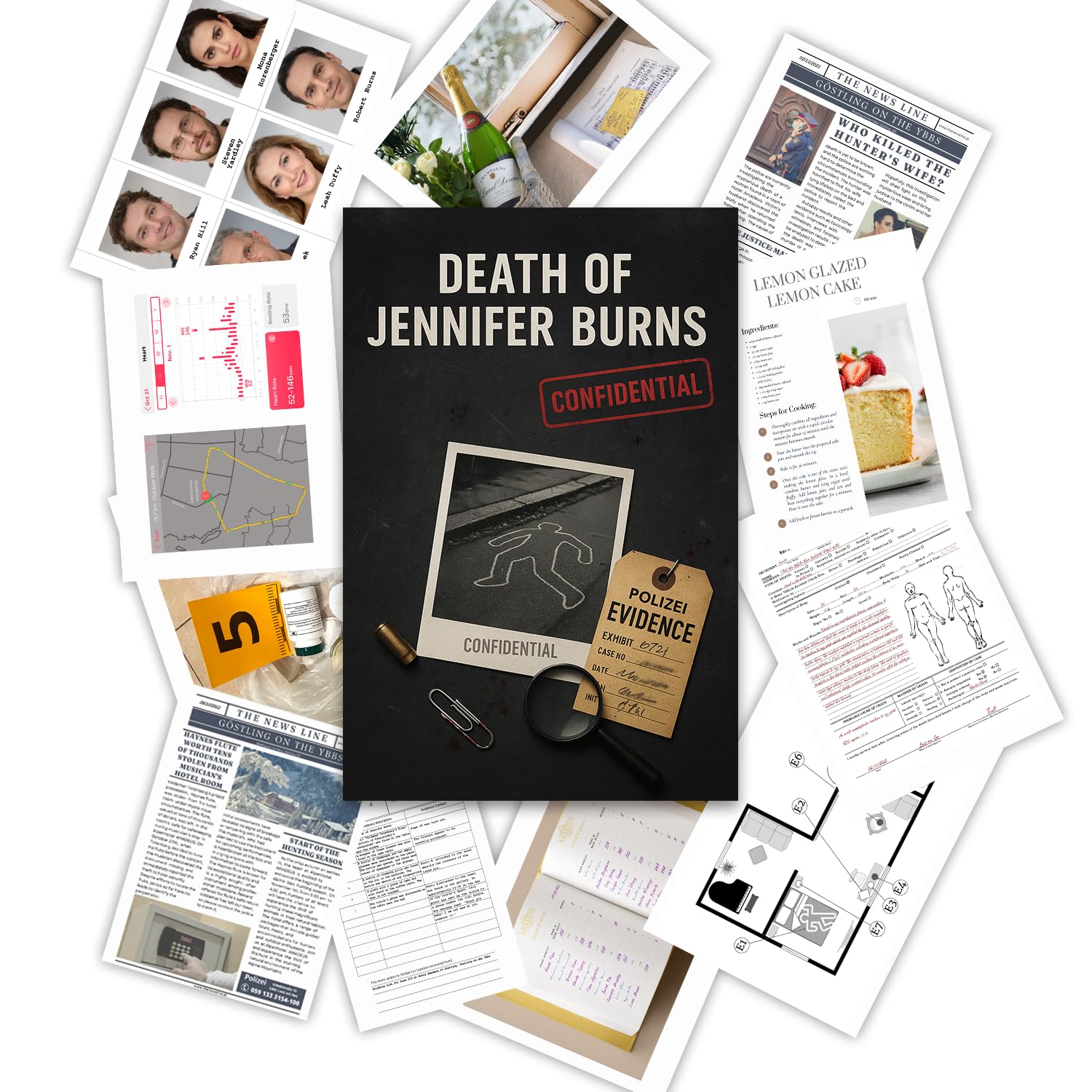 Murder Mystery Game - Case: Death Of Jennifer Burns | Cold Case File Detective Board Game For Adults & Teens | True Crime Murder