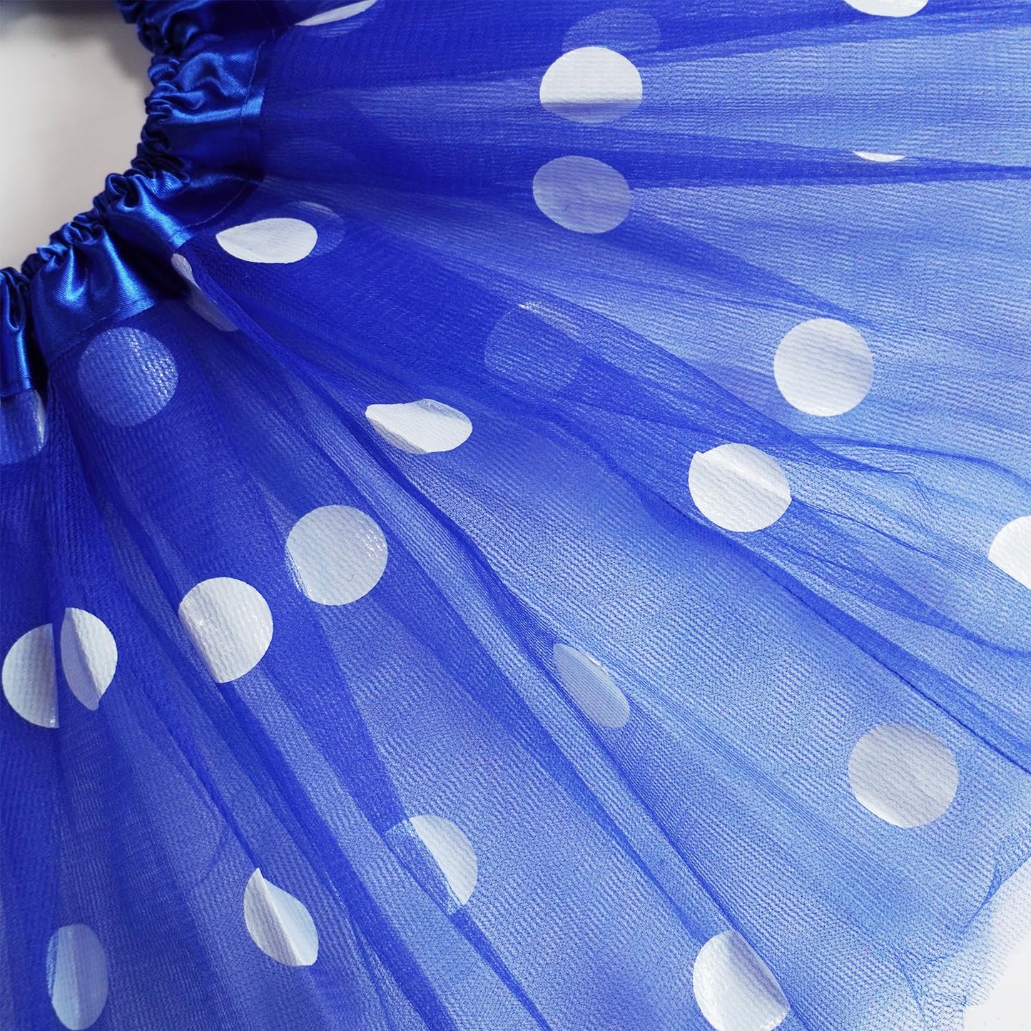 GUANGHE Girls Blue and White Polka Dot Tutu Skirt - Halloween, Christmas, Birthday Costume