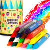 TinyGeeks 18 Colors Jumbo Crayons + Non Toxic Crayons for Toddlers 1-3 | Washable Crayons for Kids Ages 4-8 | Easy To Hold Large
