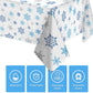 Christmas Snowflake Tablecloth Winter Wonderland Table Clothes Plastic Blue and White Winter Holiday Snowflake Table Cover for C