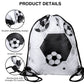 Coume 20 Pack Soccer Drawstring Bags 12 x 10 Inch Portable Sports Backpack Soccer Party Favors for Girls Boys Birthday Goodie Ba