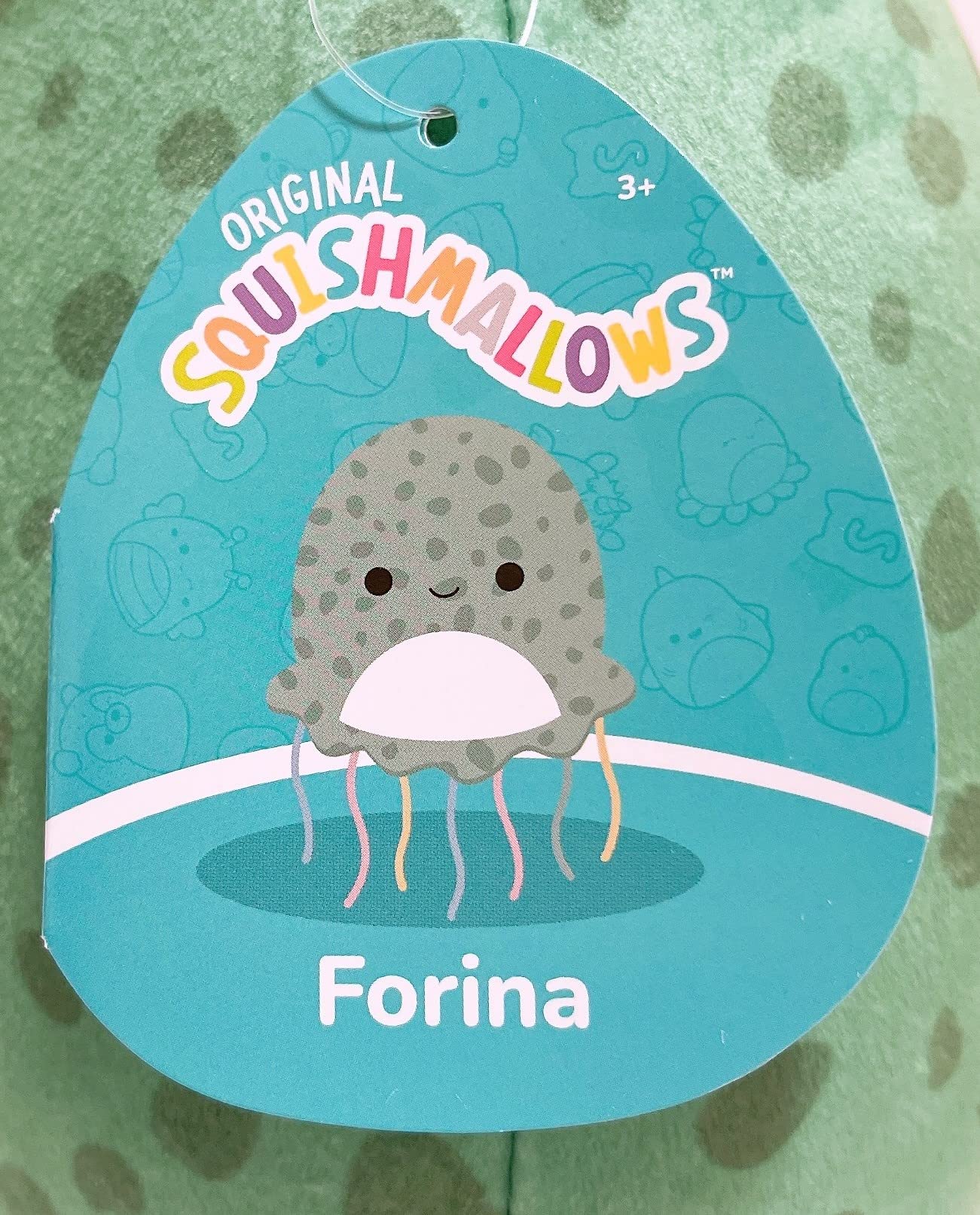 Squishmallows Kellytoy Sea Life Squad Plush Toy (8'' Forina The Green Spotted Jellyfish)